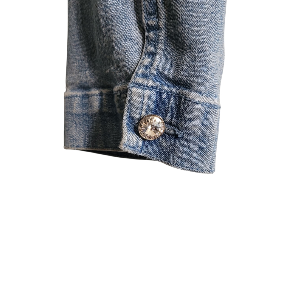 Christine Alexander Embellished Denim Jacket Swarovski Crystal Size S - Picture 5 of 8